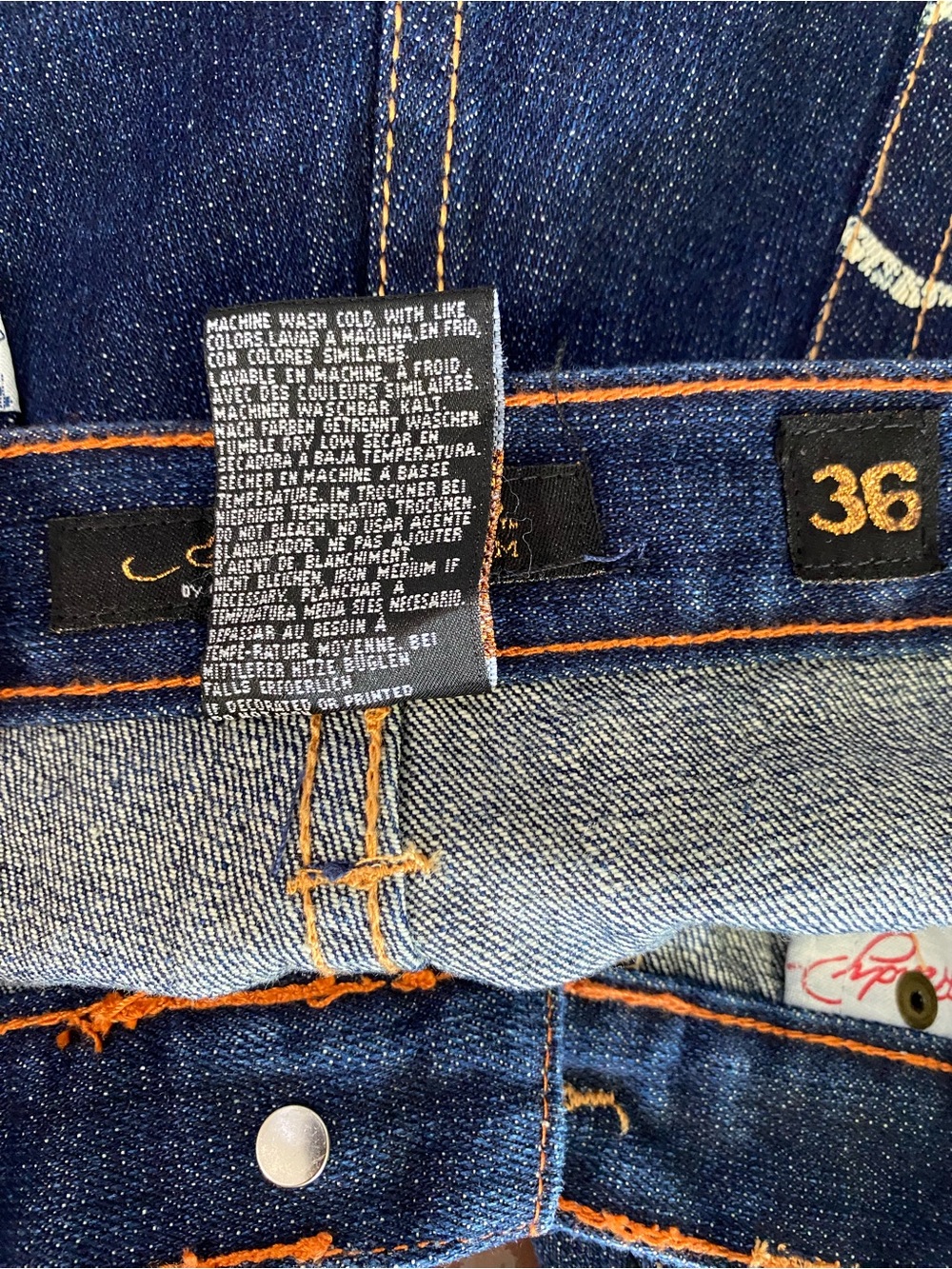 Ed Hardy Dark Blue Denim Jean Shorts with Contrast Stitching - Picture 10 of 10